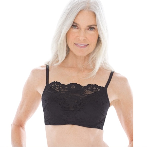 Soma Black Lace overlay Adjustable underwire cami bralette bra - Picture 1 of 8